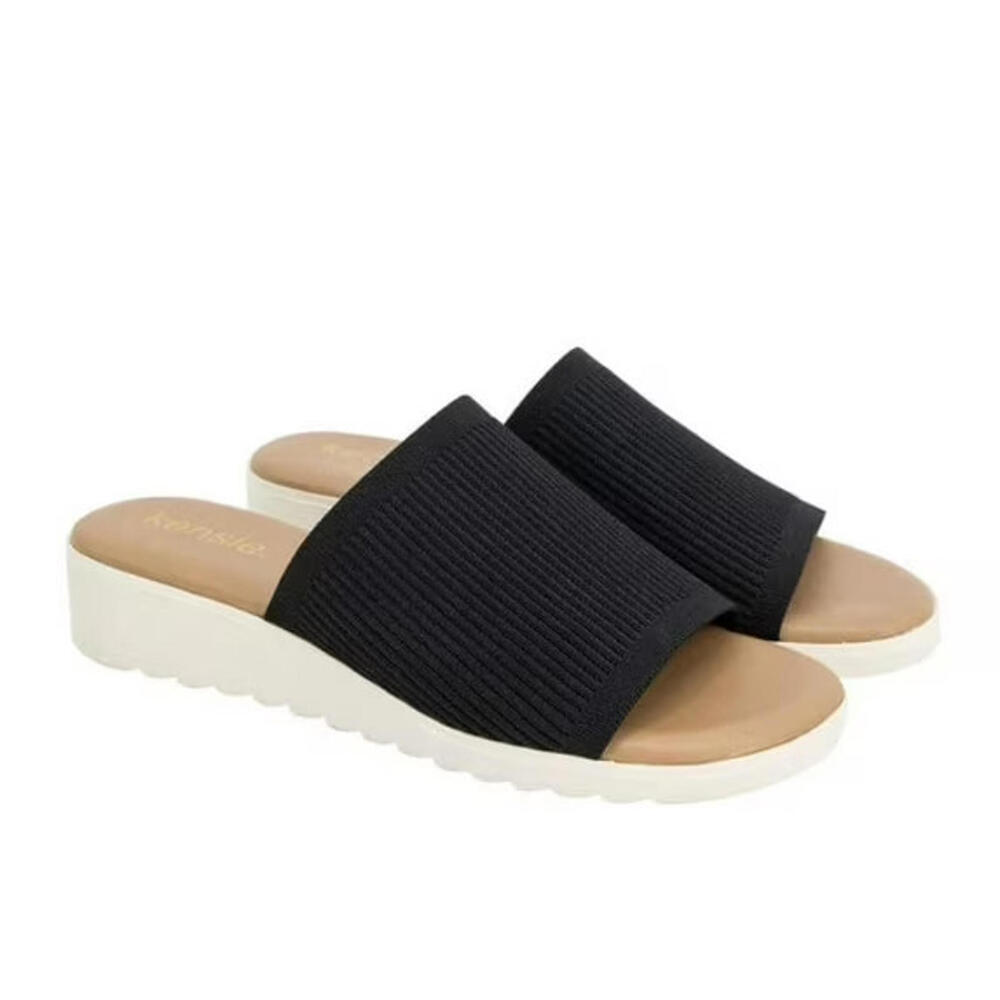 Kensie Women's Size 11 Knit Slip On Sandals, Black